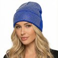 thumbnail image 2 of GDREDA Rhinestone Winter Knitted Hat Warm Sparkling Elegant For Women Men Cold Weather Blue,One Size, 2 of 4
