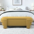 thumbnail image 3 of CoSoTower Linen Fabric Upholstered Bench with Large Storage Space for The Living Room, Entryway and Bedroom,Yellow( 51.5''X20.5''X17'' ), 3 of 9