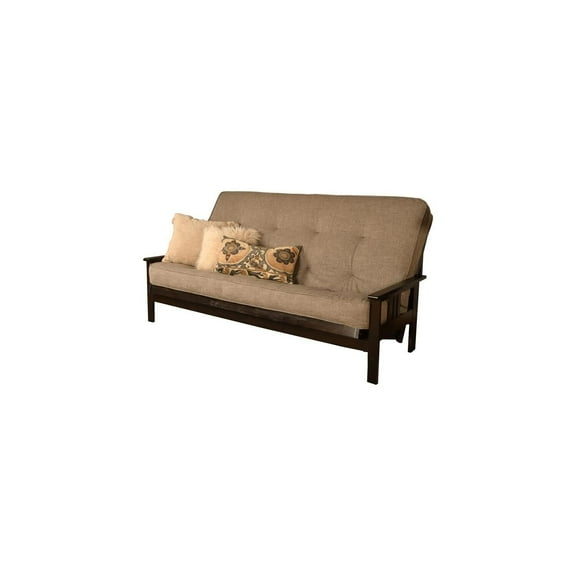 Kodiak Furniture Monterey Queen-size Espresso Wood Futon-Linen Stone Mattress