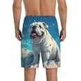 thumbnail image 5 of Cauagu Starry Sky Cloud Bulldog Print Pajama Bottoms for Men Sleep Pajama Shorts Elastic Waistband Sleep Pajama Short Men's PJ Shorts -3X-Large, 5 of 6