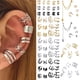 thumbnail image 2 of Pendientes de Clip de hojas de Color plateado para mujeres y hombres, pendientes creativos simples en forma de C, conjunto con rizador para oreja sin perforación, regalo de joyería de tendencia, 2 of 4