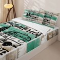 thumbnail image 3 of Erosebridal Farmhouse Camper Zipper Twin Comforter Sets with Fitted Sheet and 2 Pillowcases, Cartoon RV Car Zipper Bedding Set, Gray Turqoise, 3 of 7