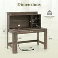 thumbnail image 3 of Gymax Computer Desk w/Hutch 2 Power Outlets USB & Type-c charging Ports 3 Shelves, 3 of 6