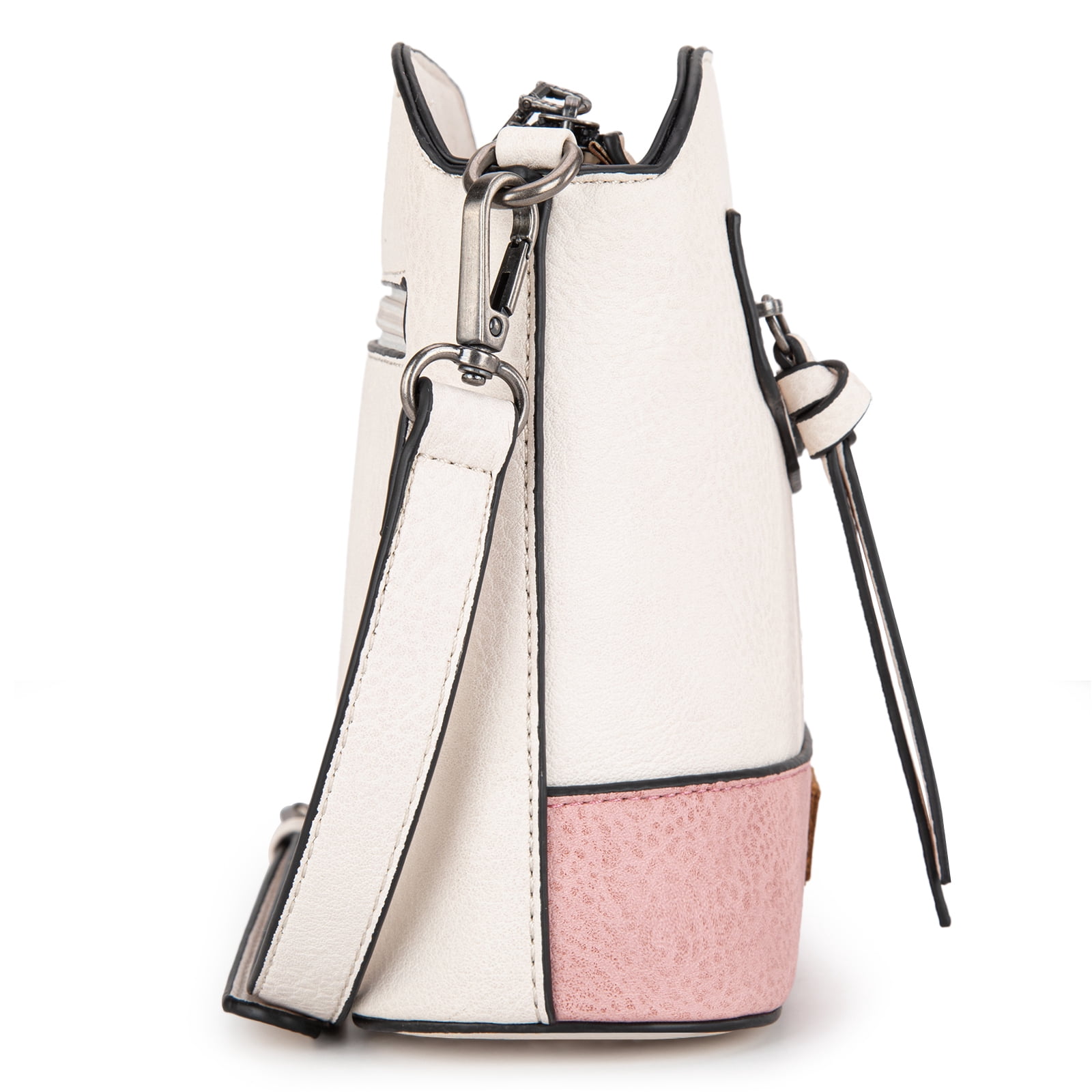 Wrangler Small Crossbody Bags for Women Shoulder Cute Purses and Handbags with Adjustable Strap, Beige-Pink