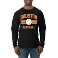 thumbnail image 1 of Wild Bobby City of Houston Baseball Fantasy Fan Sports Men's Long Sleeve T-Shirt, Black, Small, 1 of 6