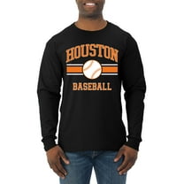 Wild Bobby City of Houston Baseball Fantasy Fan Sports Men's Long Sleeve T-Shirt, Black, Small