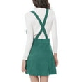 thumbnail image 4 of INSPIRE CHIC Women's Straps A-Line Corduroy Mini Pinafore Overalls Skirt XL Green, 4 of 8