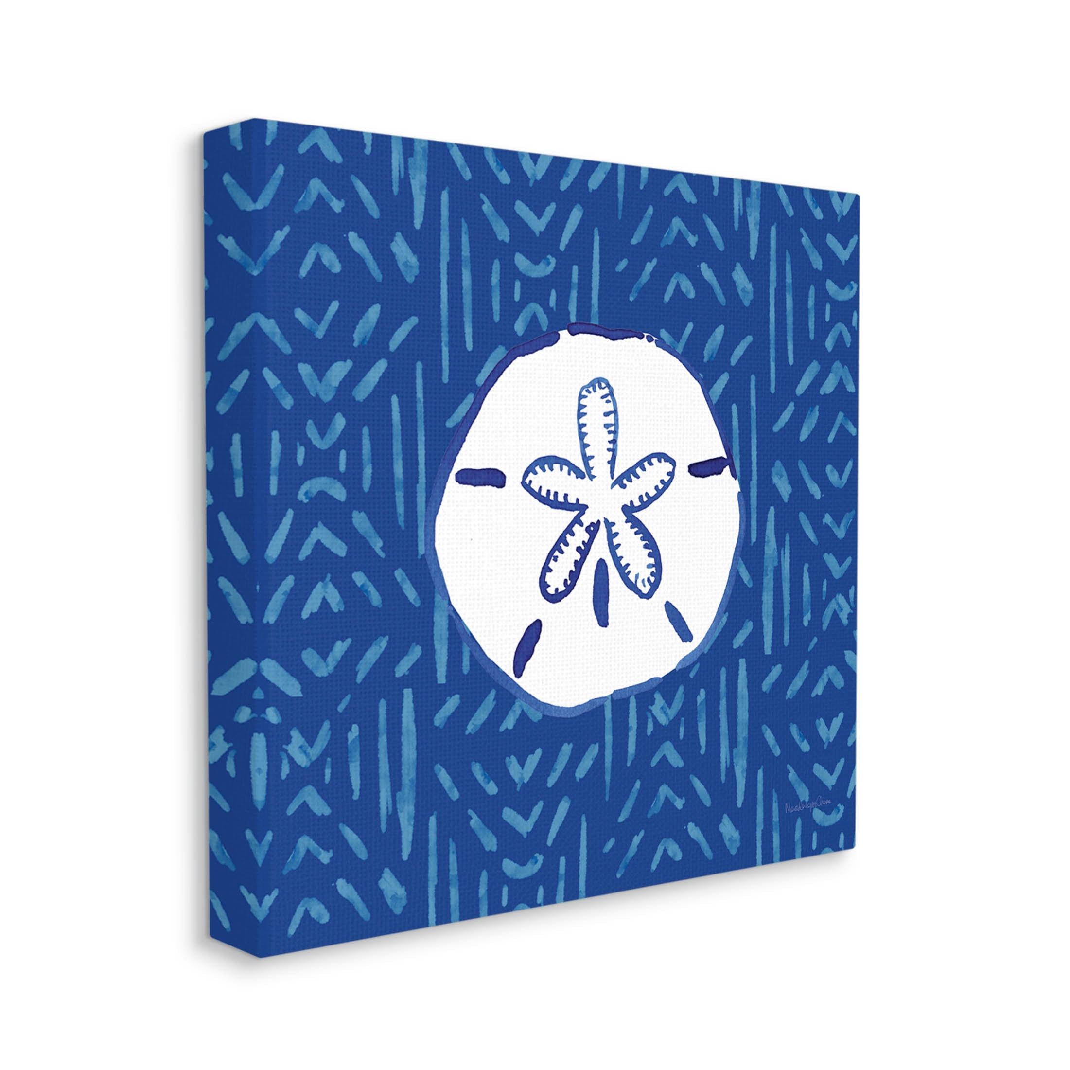 Stupell Industries Sand Dollar Seashell Stripe Pattern Graphic Art Gallery Wrapped Canvas Print Wall Art, Design by Mercedes Lopez Charro