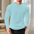 thumbnail image 4 of Men's Long Sleeve Casual T-Shirt for Home Fitness and Daily Wear Loose Fit Solid Color Top, 4 of 5