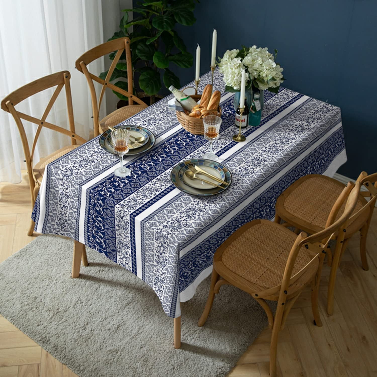 Starlight-rectangular Cotton Linen Tablecloth Table Cloth Linen 140x220 Cm  Elegant Tablecloth Rectangle For Home Dining Room Kitchen Table Decoration