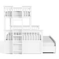 thumbnail image 3 of FOA Hammon Wood Twin over Full Bunk Bed with Trundle and Drawers in White, 3 of 11