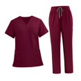 thumbnail image 4 of Conjunto de uniforme médico para mujer y hombre, ropa de trabajo moderna y transpirable para enfermeras y salones de belleza. Rojo, 4 of 9