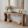 thumbnail image 3 of 63" Farmhouse Console Table With Storage - Wavy Scalloped Narrow Entryway Sofa Table, Long Hallway Stand For Living Room (Wood), 3 of 9