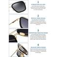 thumbnail image 3 of Vintage Aviator Square Sunglasses For Men Gold Frame Retro Brand Classic Tony Stark Sunglasses, 3 of 4