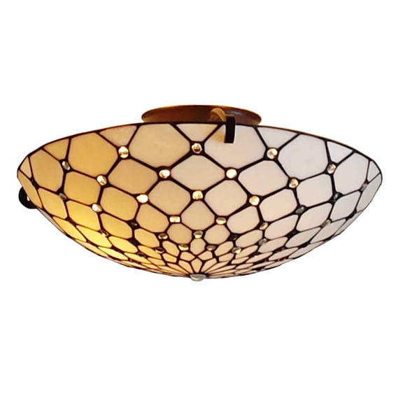 amora lighting am030cl17 tiffany style ceiling fixture lamp, 17"w