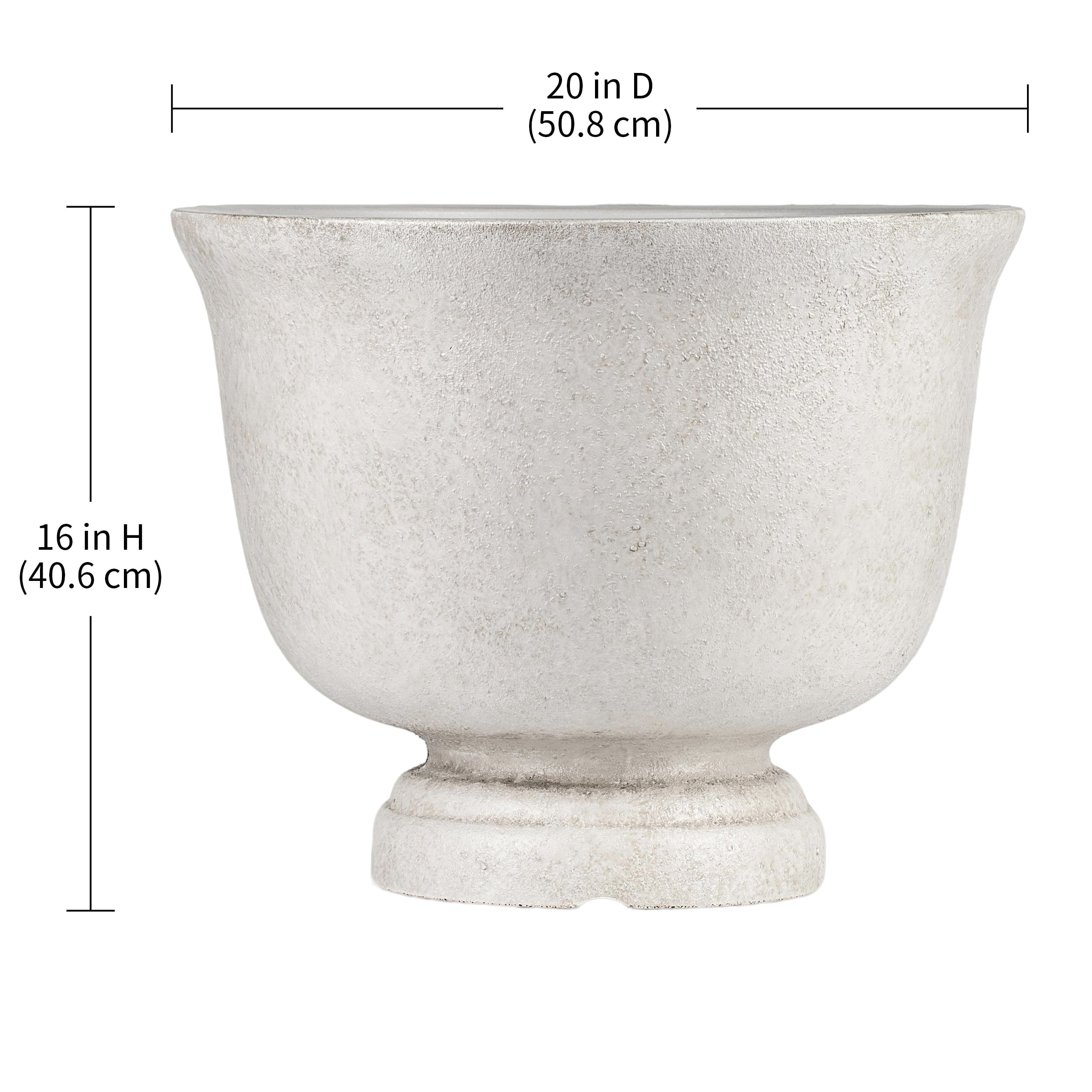 Better Homes & Gardens 20 inch Carmen Urn Planter, Gypsum with Modern Design for Indoor Outdoor Plant