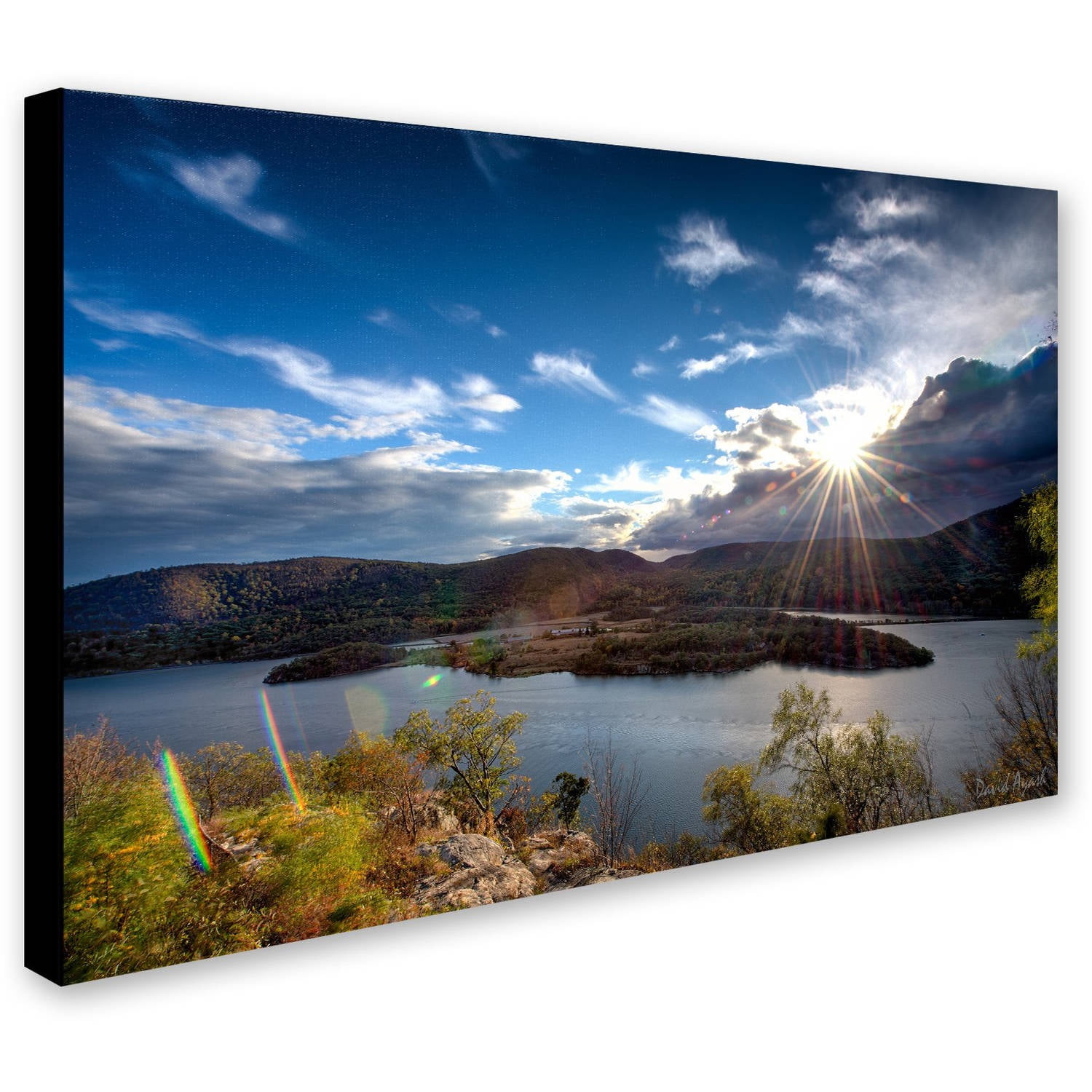 Trademark Fine Art "Sunset Over the Hudson" Canvas Art by David Ayash