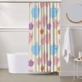 thumbnail image 6 of Shower Curtain, Artistic Cute Cartoon Pig Waterproof Fabric Plastic Shower Curtain, Drying Fast Bathroom Curtain with 9 Buttonholes, Ruffle Shower Curtain 60x72in, 6 of 8