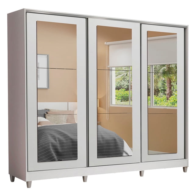 Ropero Closet Madesa 3 Puertas 2 Espejos con Pies BB