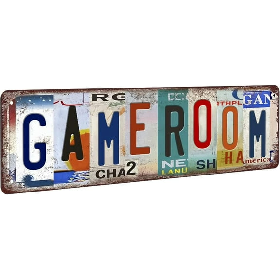 Game Room Decor Vintage Game Room Metal Tin Signs Street Signs Man Cave Home Wall Decor Gaming Wall Decor Boys Room Decor 10-12 Year Old Gamer Accessories 4x16 Inch