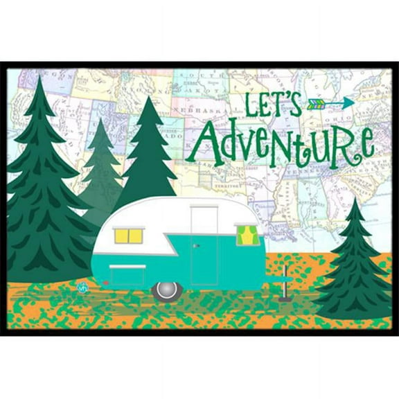 Carolines Treasures  Lets Adventure Glamping Trailer Indoor or Outdoor Mat- 24 x 36