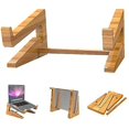 thumbnail image 1 of Laptop Stand, Notebook Computer Stand Portable Foldable Pc Holder Bamboo Laptop Stand Bracket Compatible With Macbook Pro Air, Dell, Hp, Samsung, Leno, 1 of 3