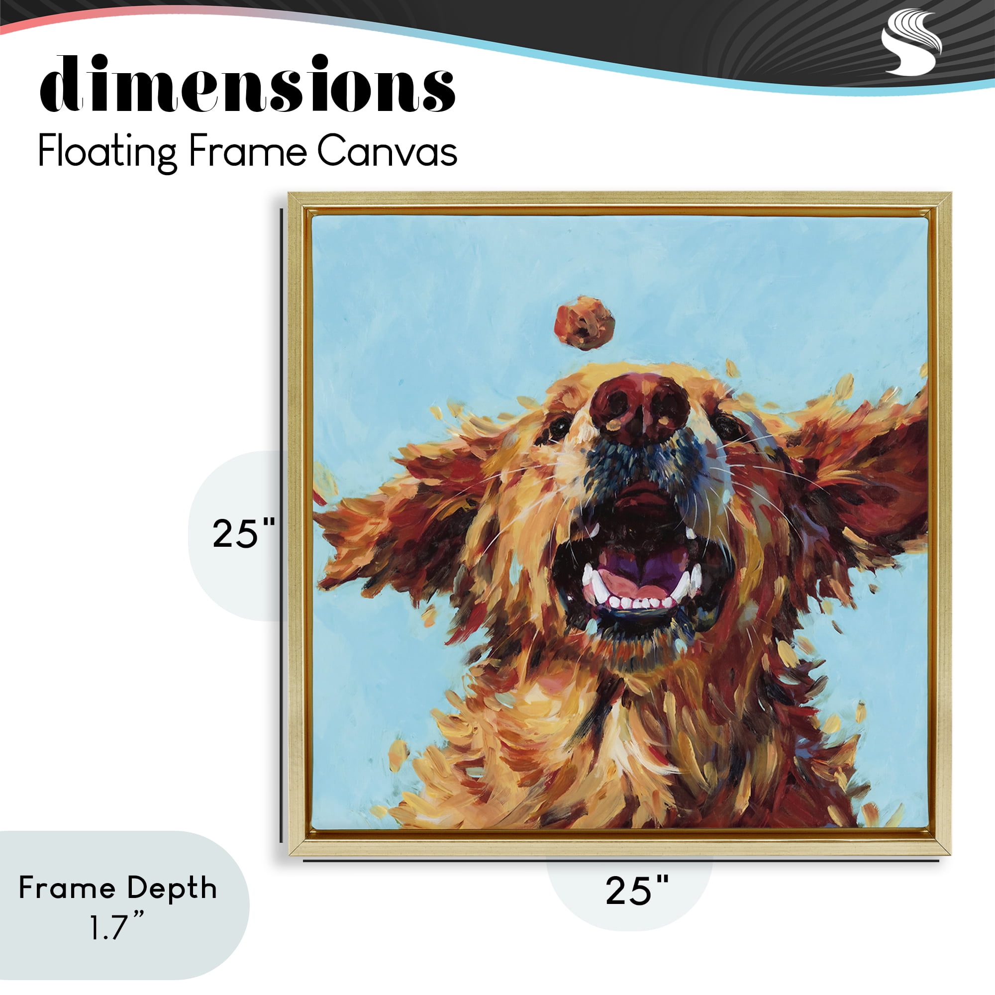 Stupell Industries Treato Loyal Dog Gold Framed Floater Canvas Wall Art, design by Studio Bautista