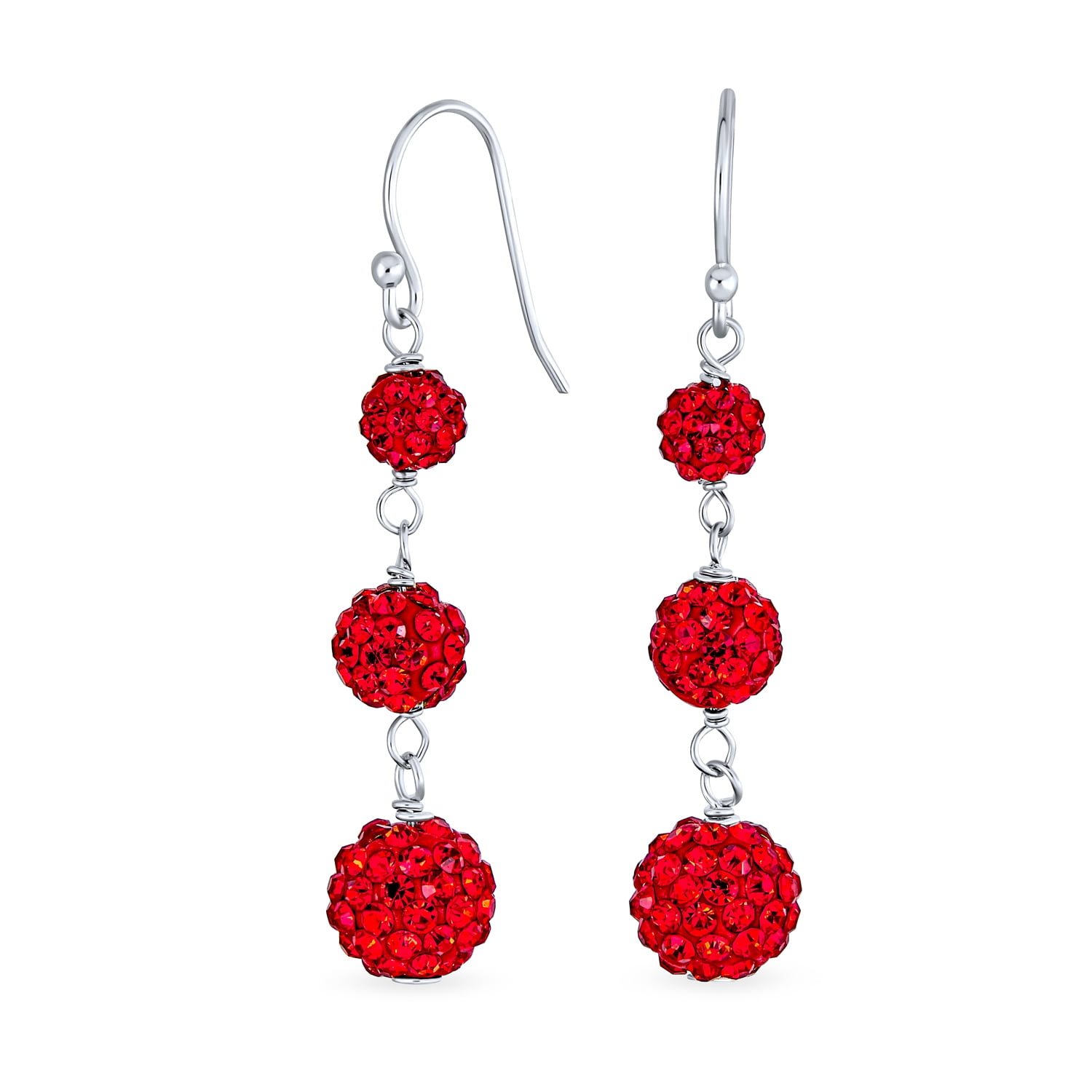 Red Sparkle Dangle Earrings