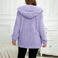 thumbnail image 6 of Joau Women's Fuzzy Fleece Open Front Hooded Cardigans Soft Warm Plush Long Jackets Winter Coats Oversized Sweaters Outerwear with Pockets, 6 of 9