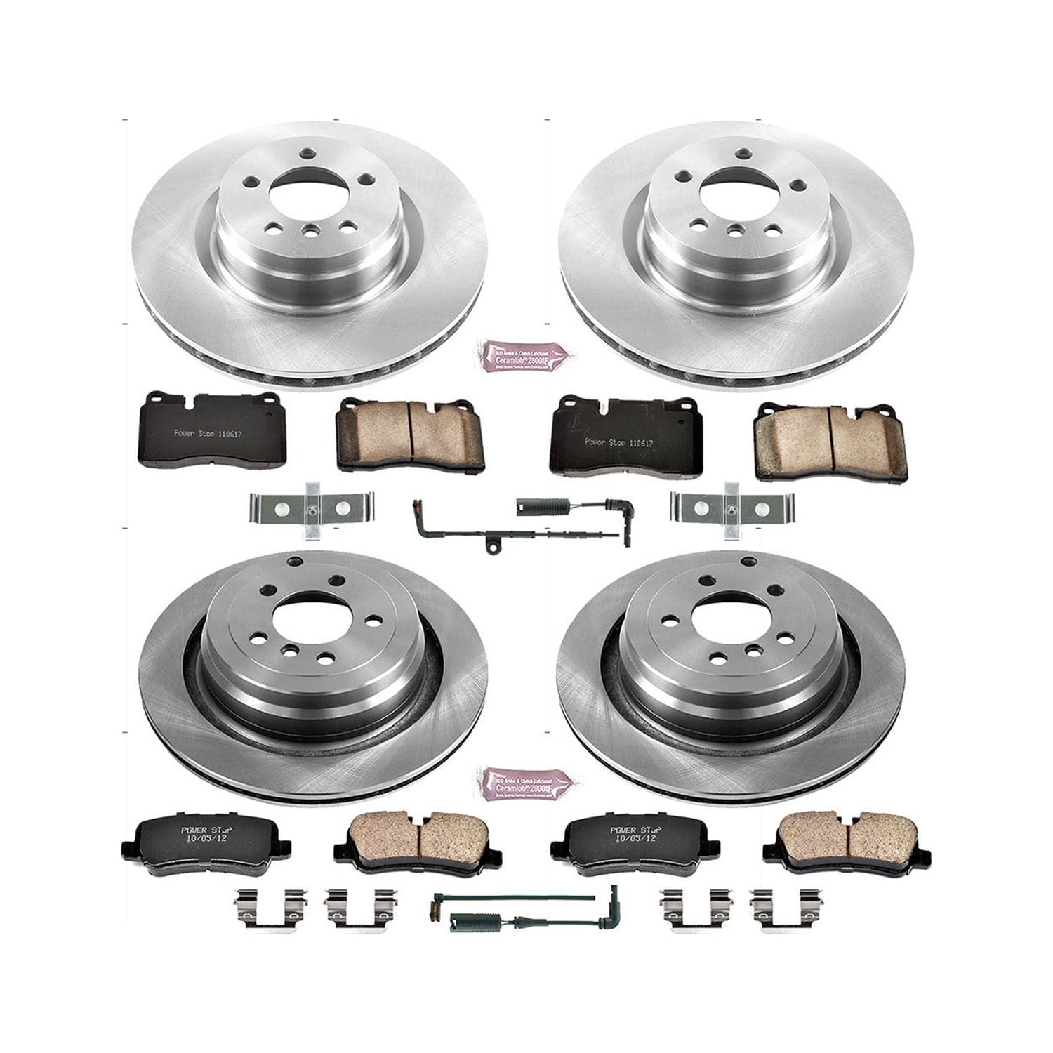 PowerStop Front and Rear Stock Replacement Brake Pad and Rotor Kit Fits: LAND ROVER Select Models KOE5744