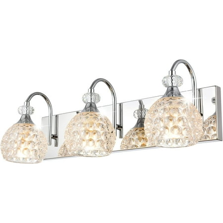 

YIGOU Vanity Lights for Bathroom Chrome Light Fixtures for Bathroom Above Mirror Modern Crystal Vanity Light Fixtures 3 Lights Bathroom Light Fixtures Orb Bathroom Lights Over Mirror