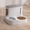 Pet Cat Gravity Feeder Automatic Shallow Low Lare 1 Gallon Pet Water Food Drinker Dispenser Bowl