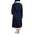 thumbnail image 2 of Premium Womens Sherpa Fleece Robe | Luxurious Soft, Warm, Plush Winter Bathrobe - Navy, 2 of 7