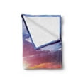 thumbnail image 2 of Landscape Soft Flannel Fleece Throw Blanket, Sunset Scene with Sky and Clouds with Vibrant Colors and Shadows Print, Cozy Plush for Indoor and Outdoor Use, 70" x 90", Blue Yellow Purple, by Ambesonne, 2 of 5