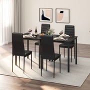 Dining Table Set, Kitchen and Chairs for 2, PU Leather Modern Room Sets for Home, Kitchen, Living Room,Black