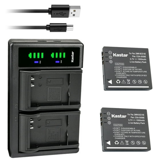 Kastar 2-Pack Battery and LTD2 USB Charger Replacement for Panasonic Lumix DMC-FX55K DMC-FX55P DMC-FX55S, Lumix DMC-FX500 DMC-FX500EB-S DMC-FX500K DMC-FX500S, Lumix DMC-FX520 DMC-FX520GK HM-TA1