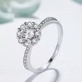 thumbnail image 3 of 1ct Flower AAA Cz Band 925 Silver Women's Engagement Wedding Gift Ring Size 5-10, 3 of 4