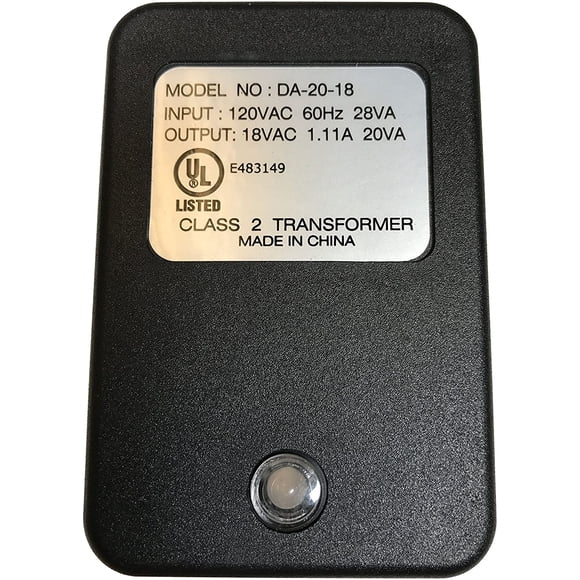 18VAC 1.11 Amp Class 2 Resettable Transformer, 20VA, 2-Screw, with indicator light