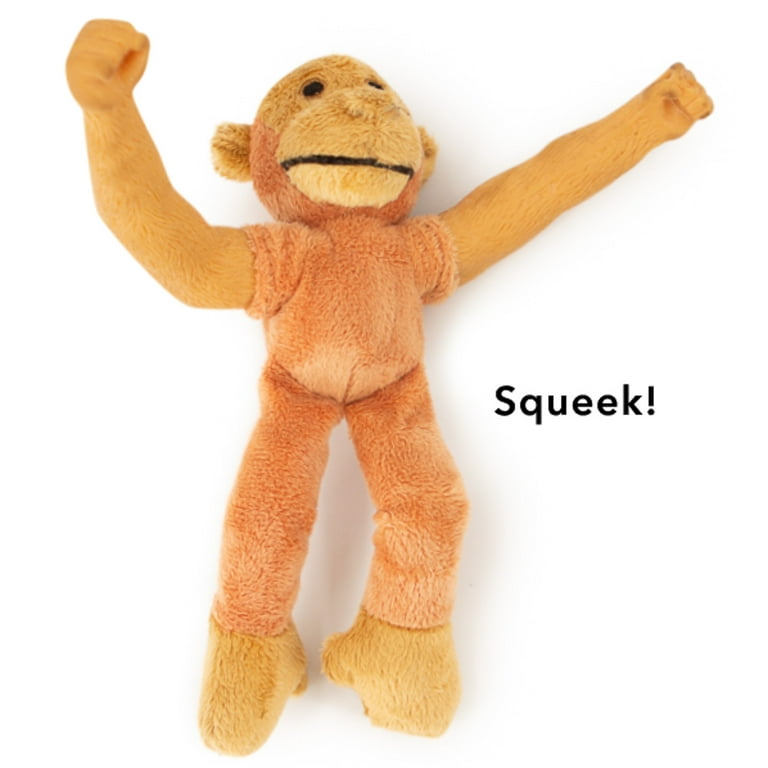 Woozapet Minimalist Squeaky Interactive Dog Toy Monkey