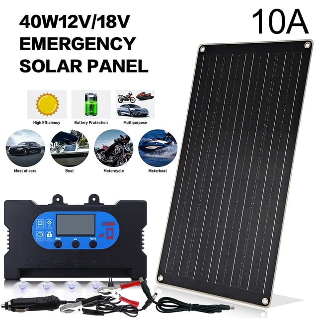 Monocrystalline 40W12V18V solar panel with black base photovoltaic controller