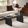 thumbnail image 4 of 47 Inch Farmhouse Coffee Table Rectangular Wooden Center Table Black For Living Room Bedroom Office Reception Area, 4 of 8