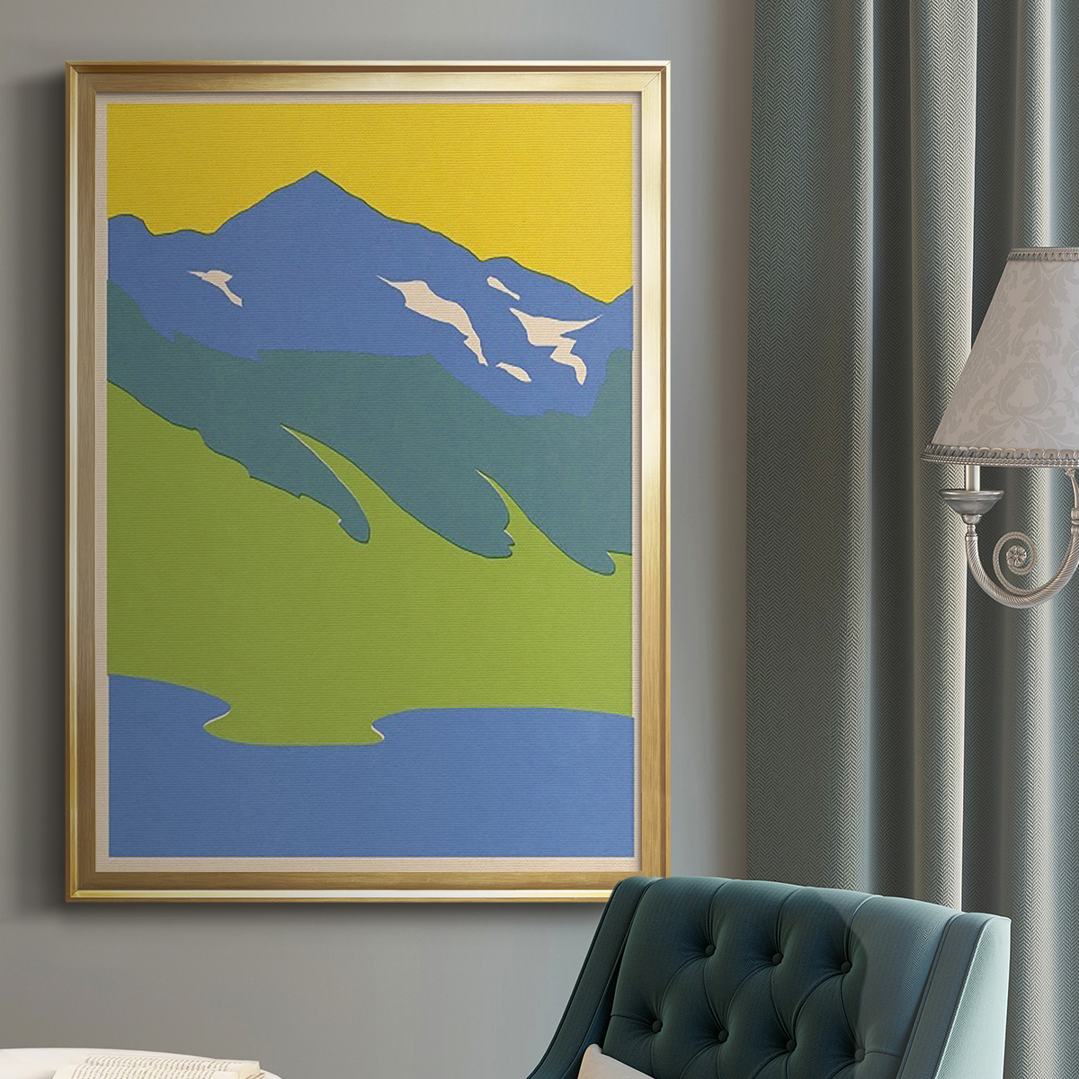Bright Glacial Lake I Premium Framed Print, in Gold, Black, or Silver - Ready to Hang
