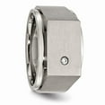 thumbnail image 5 of Titanium Polished and Brushed CZ Signet Ring Size: 11; for Adults and Teens; for Women and Men, 5 of 7