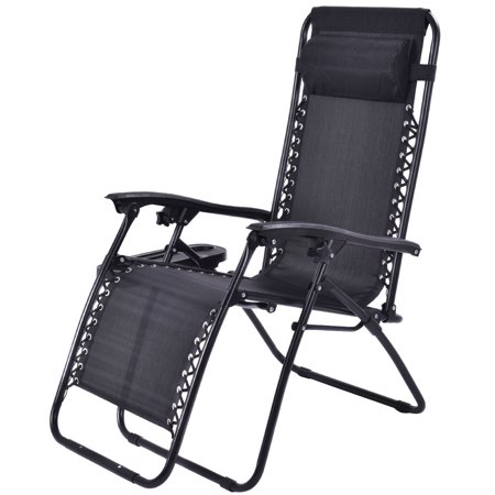 2PC Zero Gravity Lounge Chairs Patio Folding Recliner ...