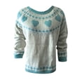 thumbnail image 4 of Isle Sweater Top Loose Pullover Merino Wool Seamless Sweater Fall Winter Clothes Sweaters for Women Long Sleeve Oversized Sweaters Boho Pattern Pullover Soft Warm Cozy Crew Neck White S, 4 of 4