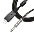 thumbnail image 1 of USB Guitar Audio Cable USB Male Interface to 6.35mm 1/4inch Mono Electric Guitar Connection Cable Professional Guitar to PC USB Link Recording Cable Compatible with Windows, 1 of 7