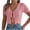 Pink, variant on Staron Women Knitted Tie Front V Neck Short Sleeve Solid Boho Casual Vacation Beach Crop Top Hollowed Out Cardigan, White M