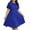 Blue, variant on fatyb Plus Size Dress for Women Hollow out Short Sleeve A-Line Dress Ladies Elegant Flowy Casual Dresses
