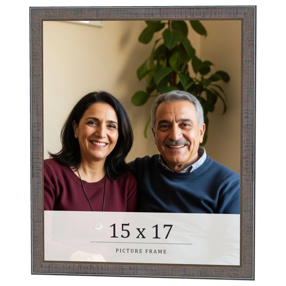 15x17 Frame Blue Kingsley Pewter Solid Wood Picture Frame Width 0.75 Inches |Interior Depth 0.5
