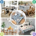 thumbnail image 4 of Square Waterproof Tablecloth Boho Reusable Indoor/Outdoor Durable Table Cover 70 Inch X70 Inch, 4 of 6
